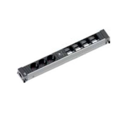Bachmann 909.0057 Steckdosenleiste ohne Schalter Aluminium, Schwarz Schutzkontakt