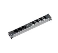 Bachmann 909.0057 Steckdosenleiste ohne Schalter Aluminium, Schwarz Schutzkontakt