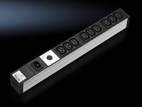 Rittal DK 7240.201 Steckdosenleiste 9-fach, mit Kaltgerätebuchse Aluminium Grau 1 St.
