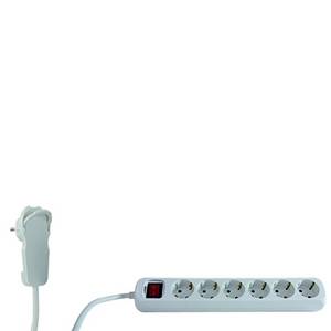 REV 0012626114-EF Steckdosenleiste mit Schalter 6fach Weiß Schutzkontakt 1 St.