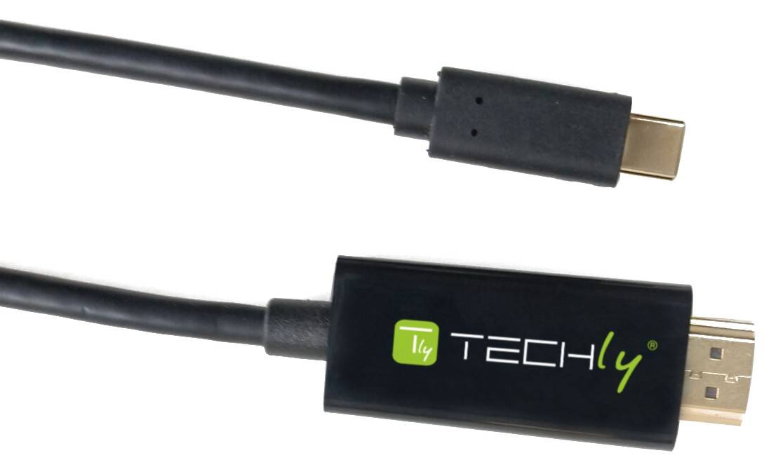 TECHly - Video- / Audio- / Datenkabel - 24 pin USB-C männlich umkehrbar zu HDMI männlich