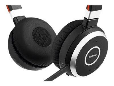 Jabra Evolve 65 MS Telefon On Ear Headset Bluetooth®, kabelgebunden Stereo Schwarz, Silber Noise Cancelling Batterieladeanzeige, Mikrofon-Stummschal