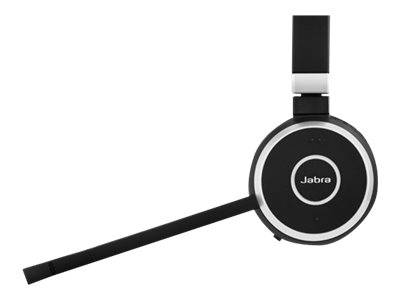 Jabra Evolve 65 MS Telefon On Ear Headset Bluetooth®, kabelgebunden Stereo Schwarz, Silber Noise Cancelling Batterieladeanzeige, Mikrofon-Stummschal