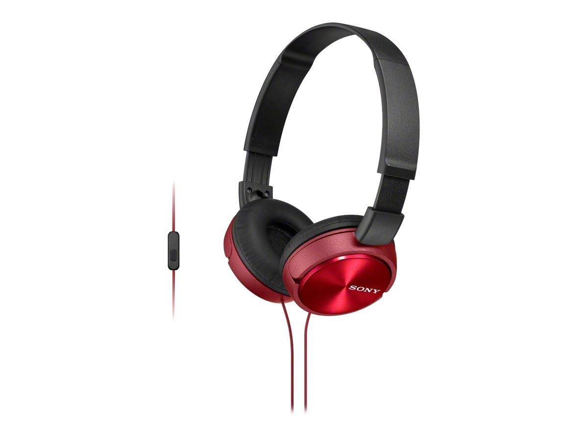 Sony MDR-ZX310AP On Ear Kopfhörer kabelgebunden Rot Headset, Faltbar