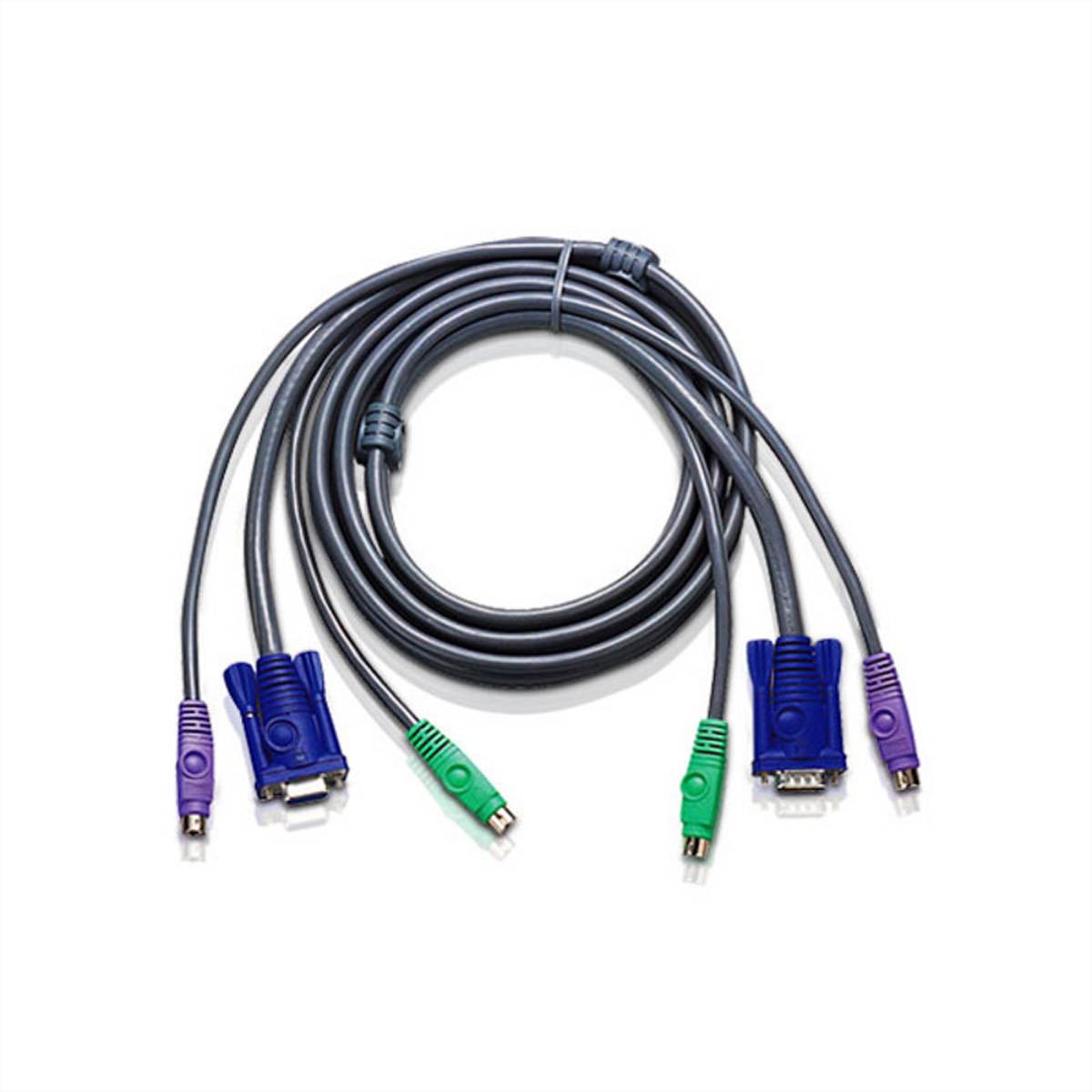 ATEN KVM Anschlusskabel [2x PS/2-Stecker, SPHD-15-Stecker - 2x PS/2-Stecker, SPHD-15-Stecker] 1.80 m Schwarz