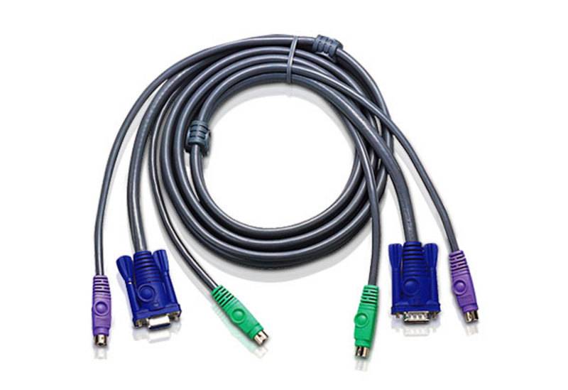 ATEN KVM Anschlusskabel [2x PS/2-Stecker, SPHD-15-Stecker - 2x PS/2-Stecker, SPHD-15-Stecker] 1.80 m Schwarz