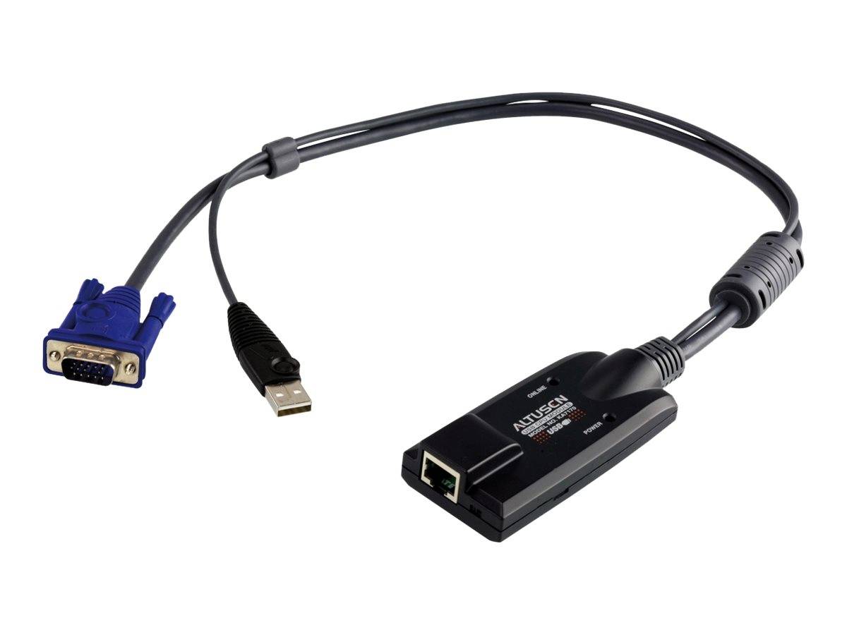 ATEN KVM Adapter [1x VGA-Stecker, USB 2.0 Stecker A - 1x RJ45-Buchse] 0.20 m Schwarz