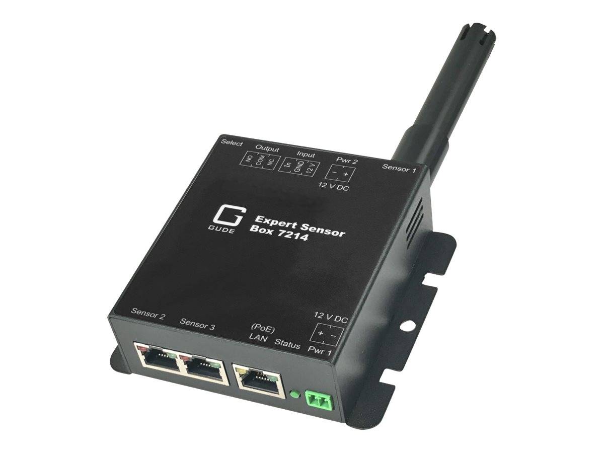 GUDE 721411 Expert LAN-Sensor für Temperatur und I/O-Monitoring, PoE