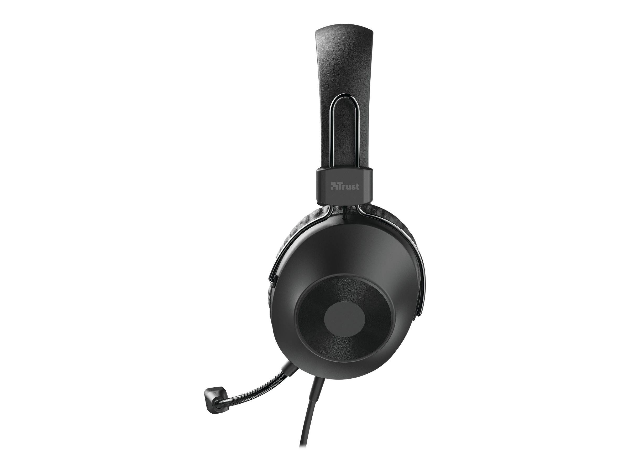 Trust HS-250 Over Ear Headset kabelgebunden Stereo Schwarz Computer