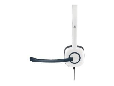 Logitech H150 Computer On Ear Headset kabelgebunden Stereo Weiß Mikrofon-Rauschunterdrückung, Noise Cancelling Lautstärkeregelung, Mikrofon-Stumms