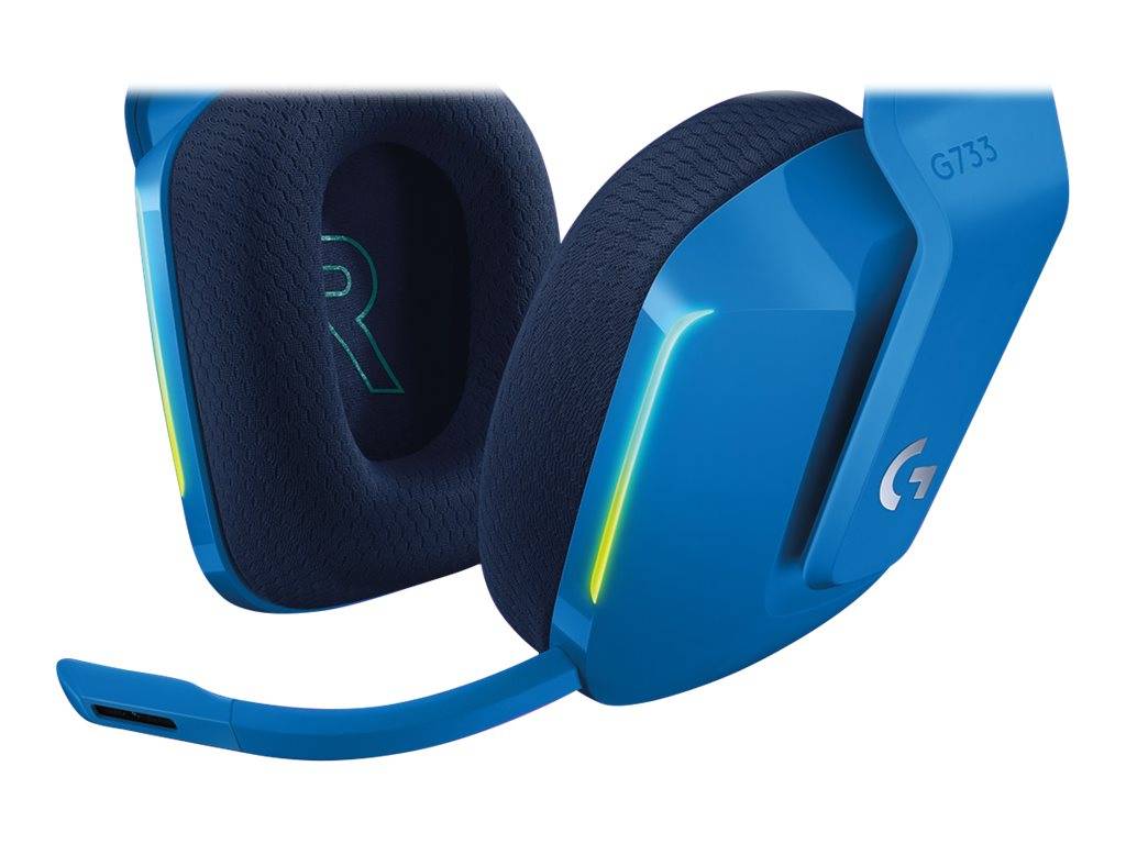 Logitech Gaming G733 LIGHTSPEED Gaming On Ear Headset Funk 7.1 Surround Blau Lautstärkeregelung