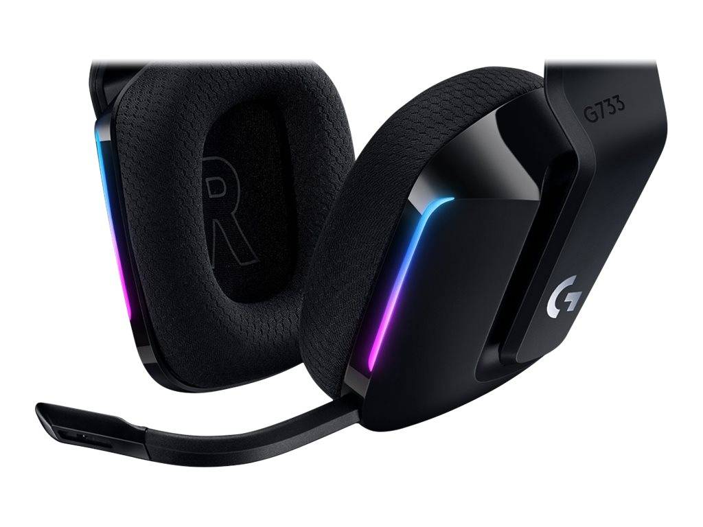 Logitech Gaming G733 LIGHTSPEED Gaming On Ear Headset Funk 7.1 Surround Schwarz Lautstärkeregelung