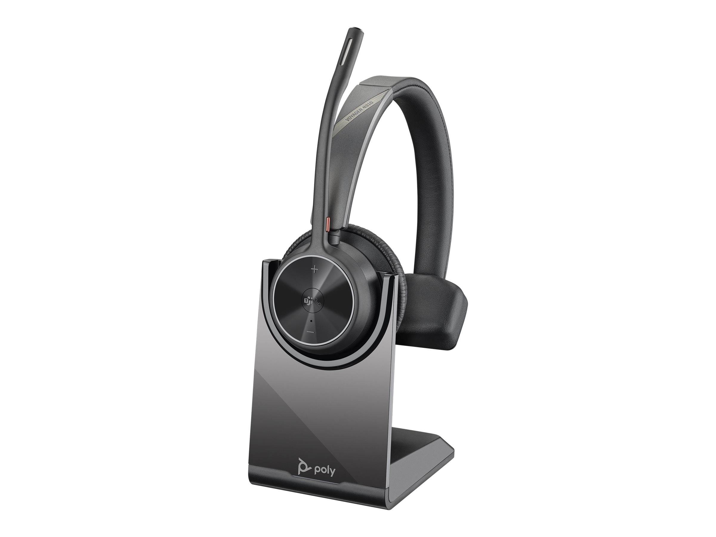 HP Poly VOYAGER 4310 UC Telefon On Ear Headset Bluetooth® Mono Schwarz Mikrofon-Rauschunterdrückung, Noise Cancelling Mikrofon-Stummschaltung