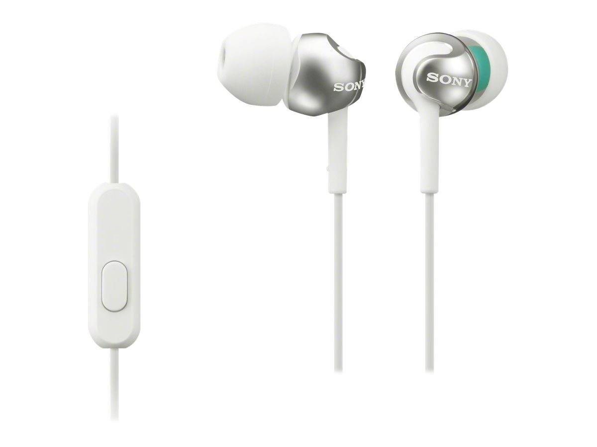 Sony MDR-EX110AP In Ear Kopfhörer kabelgebunden Weiß Headset