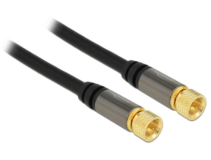 Delock HF-Kabel - F-Stecker männlich zu F-Stecker männlich5 m - 85 dB - Schwarz