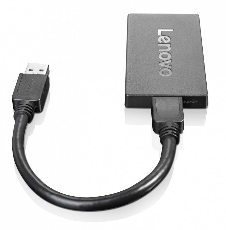 Lenovo 4X90J31021 USB 3.2 Gen 1 (USB 3.0) Adapter [1x USB 3.2 Gen 1 Stecker A (USB 3.0) - 1x DisplayPort Buchse] Schwarz