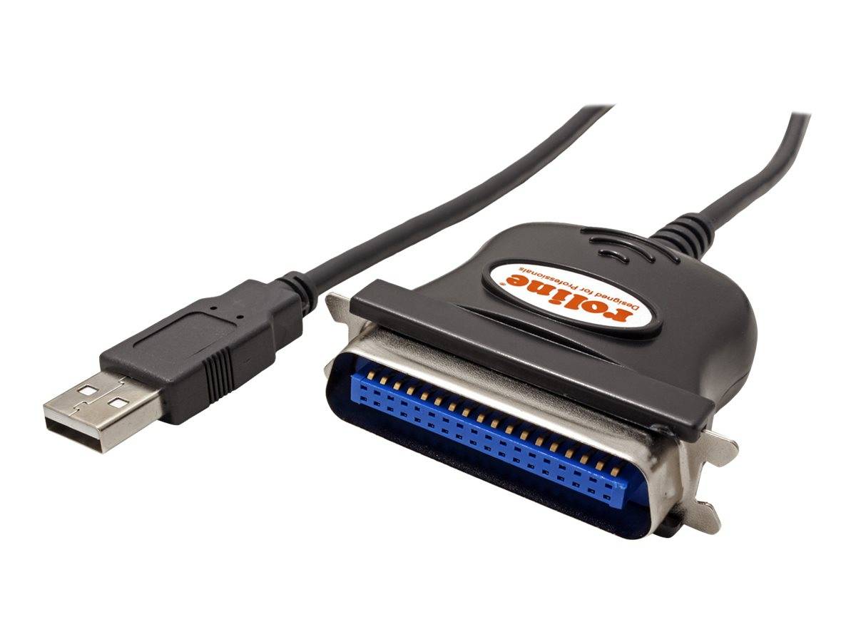 ROLINE USB Konverter Kabel USB nach IEEE 1284, schwarz, 1,8 m