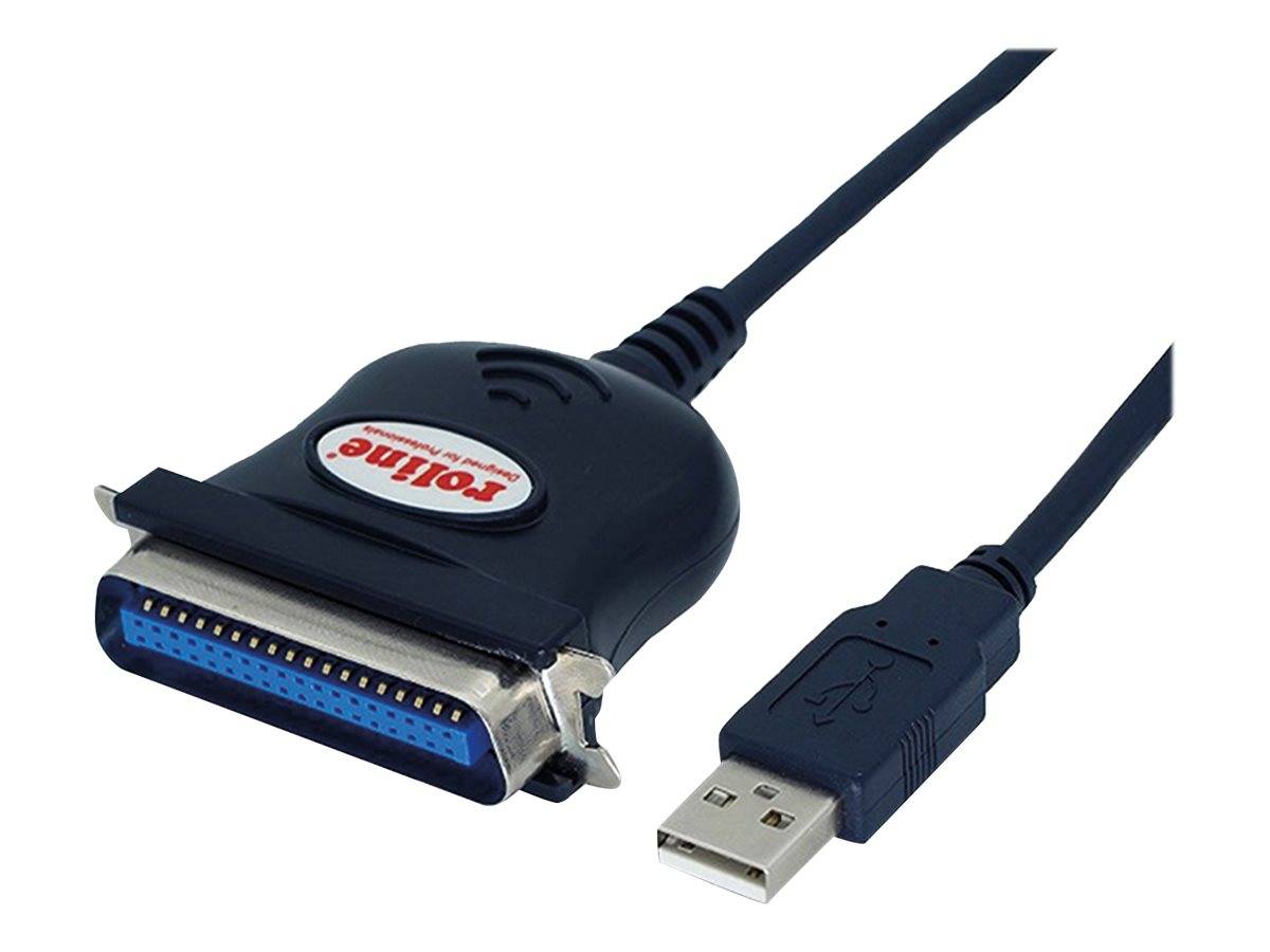 ROLINE USB Konverter Kabel USB nach IEEE 1284, schwarz, 1,8 m