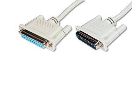 DIGITUS - Datatransfer Verlängerungskabel, D-Sub25/St - D-Sub25/Bu