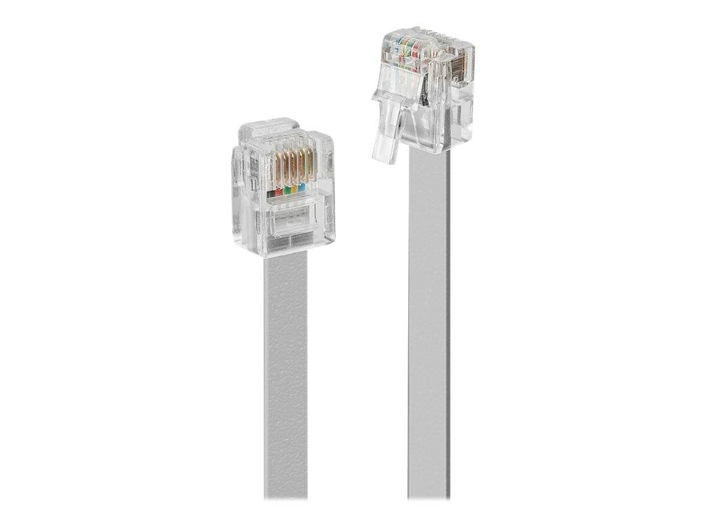 LINDY Telefon (analog) Anschlusskabel [1x RJ12-Stecker 6p6c - 1x RJ12-Stecker 6p6c] 5m Grau