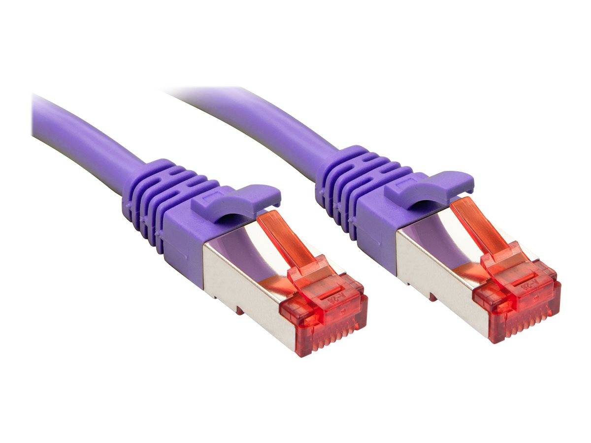 LINDY 47822 RJ45 Netzwerkkabel, Patchkabel CAT 6 S/FTP 1.00 m Violett mit Rastnasenschutz 1 St.