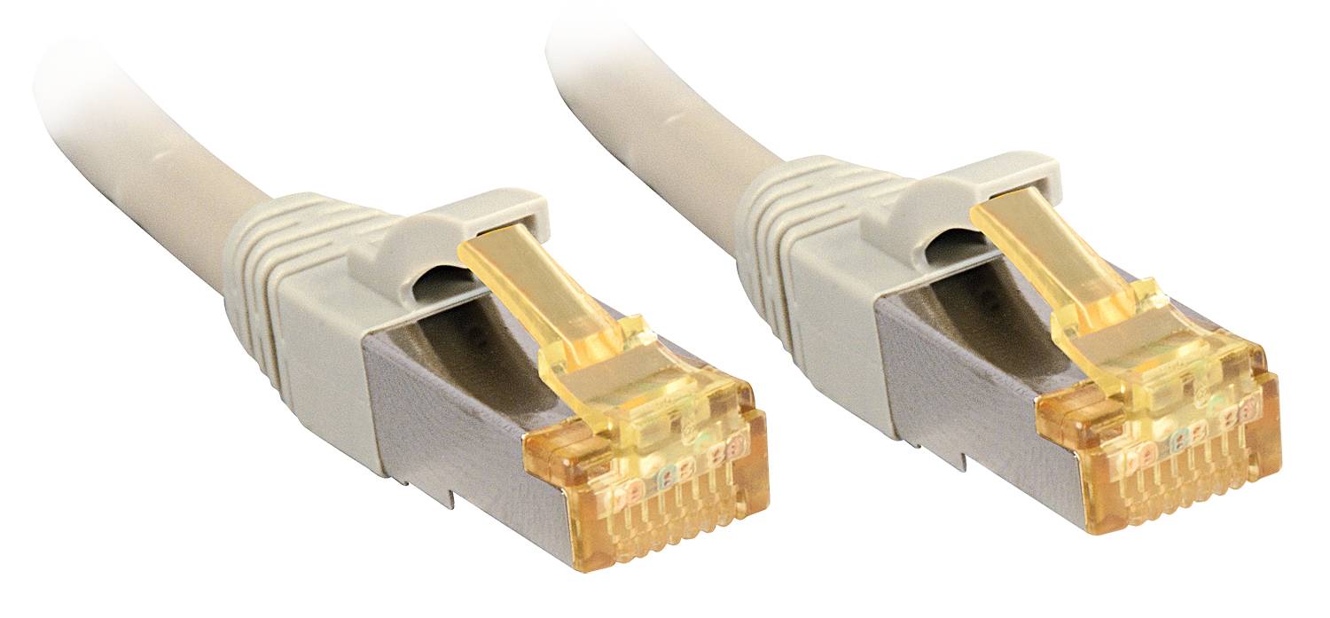 LINDY 47263 RJ45 Netzwerkkabel, Patchkabel CAT 6a (Rohkabel CAT 7) S/FTP 1.50 m Grau mit Rastnasenschutz 1 St.