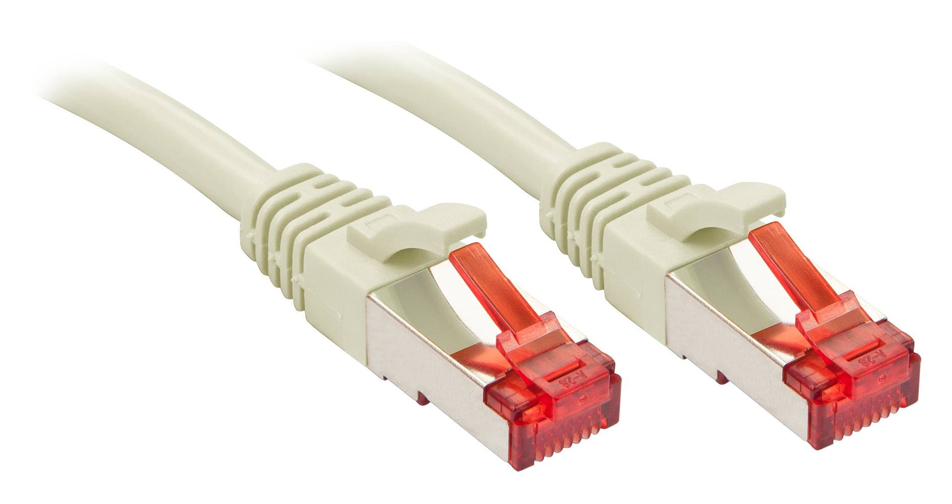 LINDY 47708 RJ45 Patchkabel CAT 6 S/FTP 10.00m Grau mit Rastnasenschutz 1St.