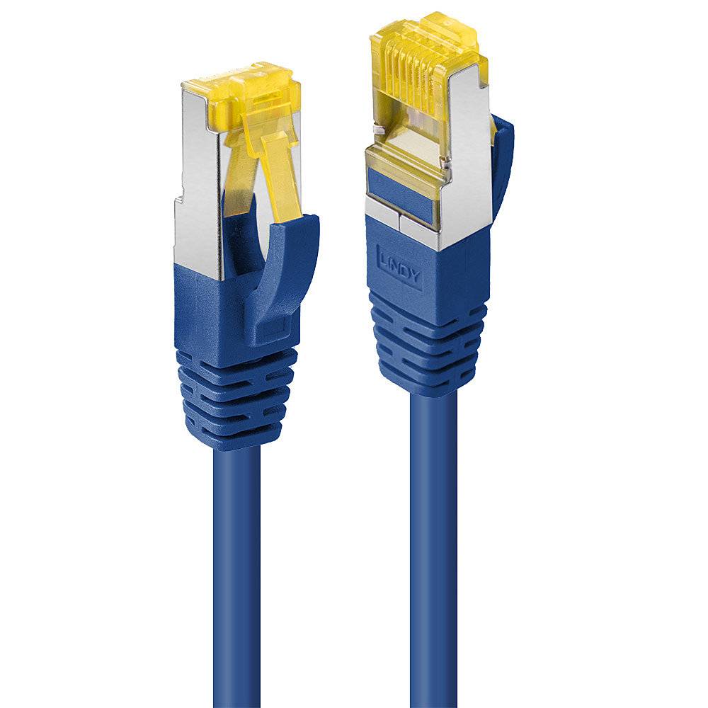 LINDY 47277 RJ45 Netzwerkkabel, Patchkabel CAT 6a (Rohkabel CAT 7) S/FTP 1.00 m Blau mit Rastnasenschutz 1 St.
