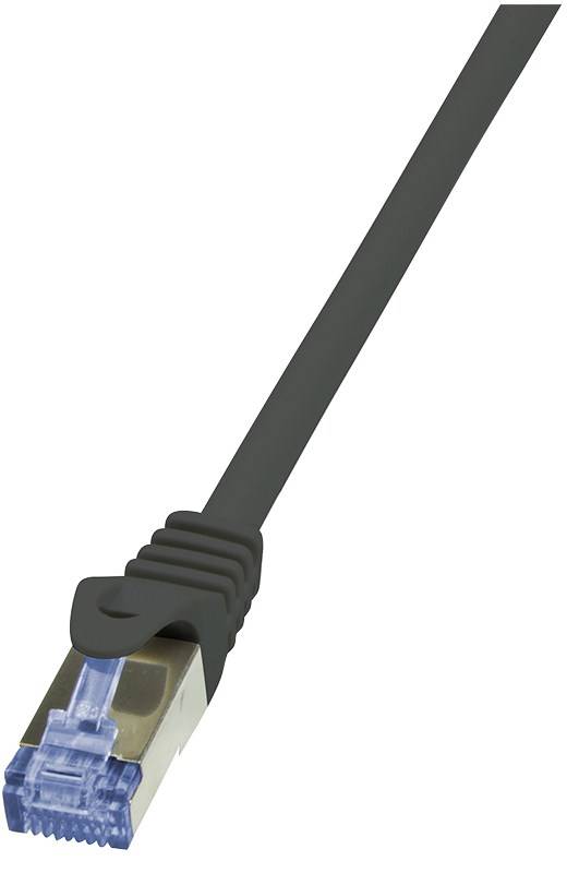 LogiLink CQ3063S RJ45 Netzwerkkabel, Patchkabel CAT 6a S/FTP 3.00 m Schwarz Flammwidrig, mit Rastnasenschutz 1 St.