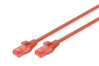 Digitus DK-1617-010/R RJ45 Netzwerkkabel, Patchkabel CAT 6 U/UTP 1.00 m Rot Halogenfrei, verdrillte Paare 1 St.