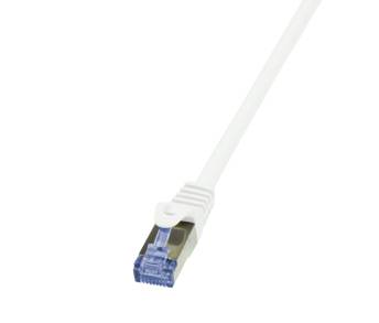 LogiLink CQ4111S RJ45 Netzwerkkabel, Patchkabel S/FTP 20.00 m Weiß vergoldete Steckkontakte, Flammwidrig, mit Rastnasenschutz 1 St.