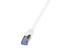 LogiLink CQ4111S RJ45 Netzwerkkabel, Patchkabel S/FTP 20.00 m Weiß vergoldete Steckkontakte, Flammwidrig, mit Rastnasenschutz 1 St.