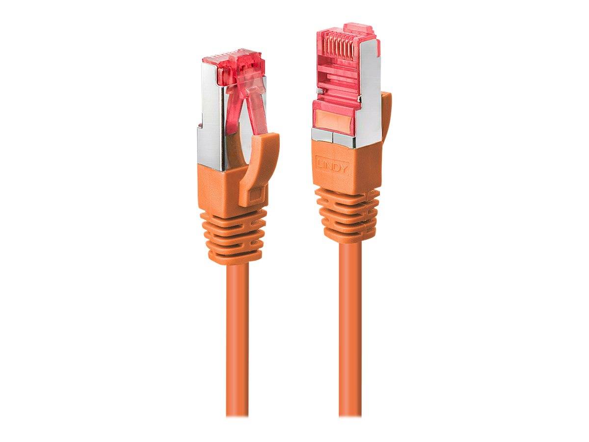 LINDY 47806 RJ45 Netzwerkkabel, Patchkabel CAT 6 S/FTP 0.50 m Orange mit Rastnasenschutz 1 St.