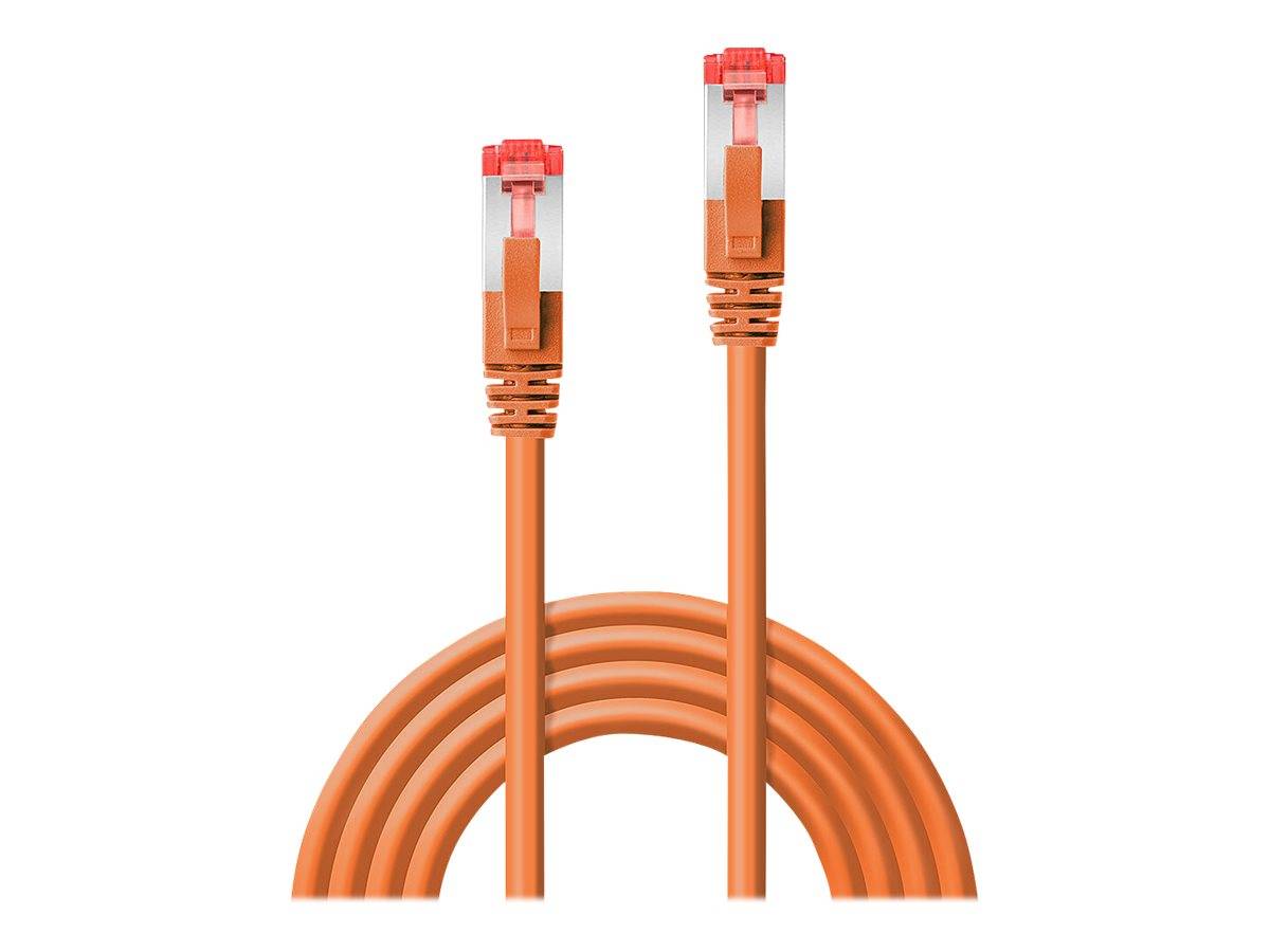 LINDY 47806 RJ45 Netzwerkkabel, Patchkabel CAT 6 S/FTP 0.50 m Orange mit Rastnasenschutz 1 St.