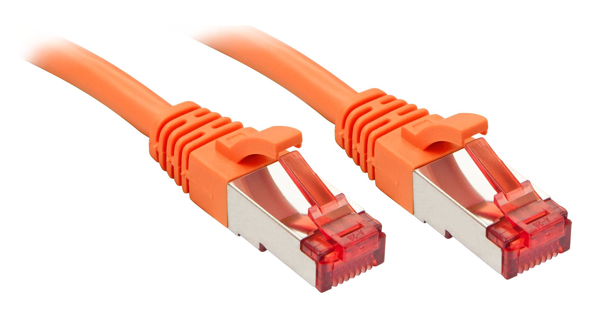 LINDY 47806 RJ45 Netzwerkkabel, Patchkabel CAT 6 S/FTP 0.50 m Orange mit Rastnasenschutz 1 St.