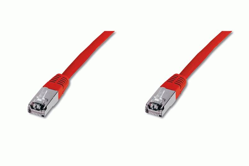 Digitus DK-1531-010/R RJ45 Netzwerkkabel, Patchkabel CAT 5e SF/UTP 1.00 m Rot 1 St.