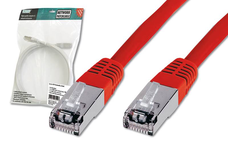 Digitus DK-1531-010/R RJ45 Netzwerkkabel, Patchkabel CAT 5e SF/UTP 1.00 m Rot 1 St.