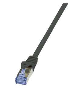LogiLink CQ4063S RJ45 Netzwerkkabel, Patchkabel S/FTP 3.00 m Schwarz vergoldete Steckkontakte, Flammwidrig, mit Rastnasenschutz 1 St.