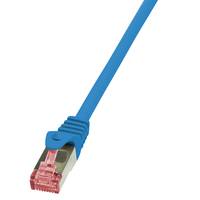 LogiLink CQ2016S RJ45 Patchkabel CAT 6 S/FTP 0.25m Blau Flammwidrig, mit Rastnasenschutz