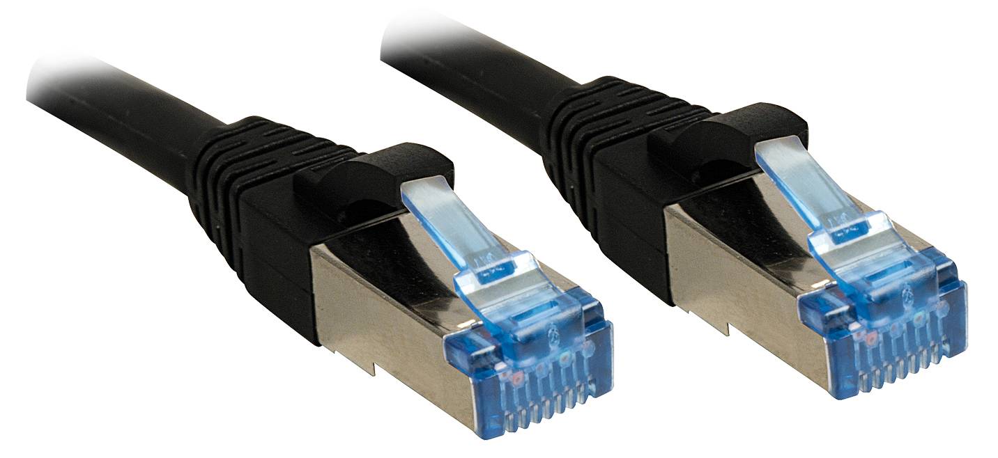 LINDY 47181 RJ45 Netzwerkkabel, Patchkabel CAT 6a S/FTP 5.00 m Schwarz 1 St.