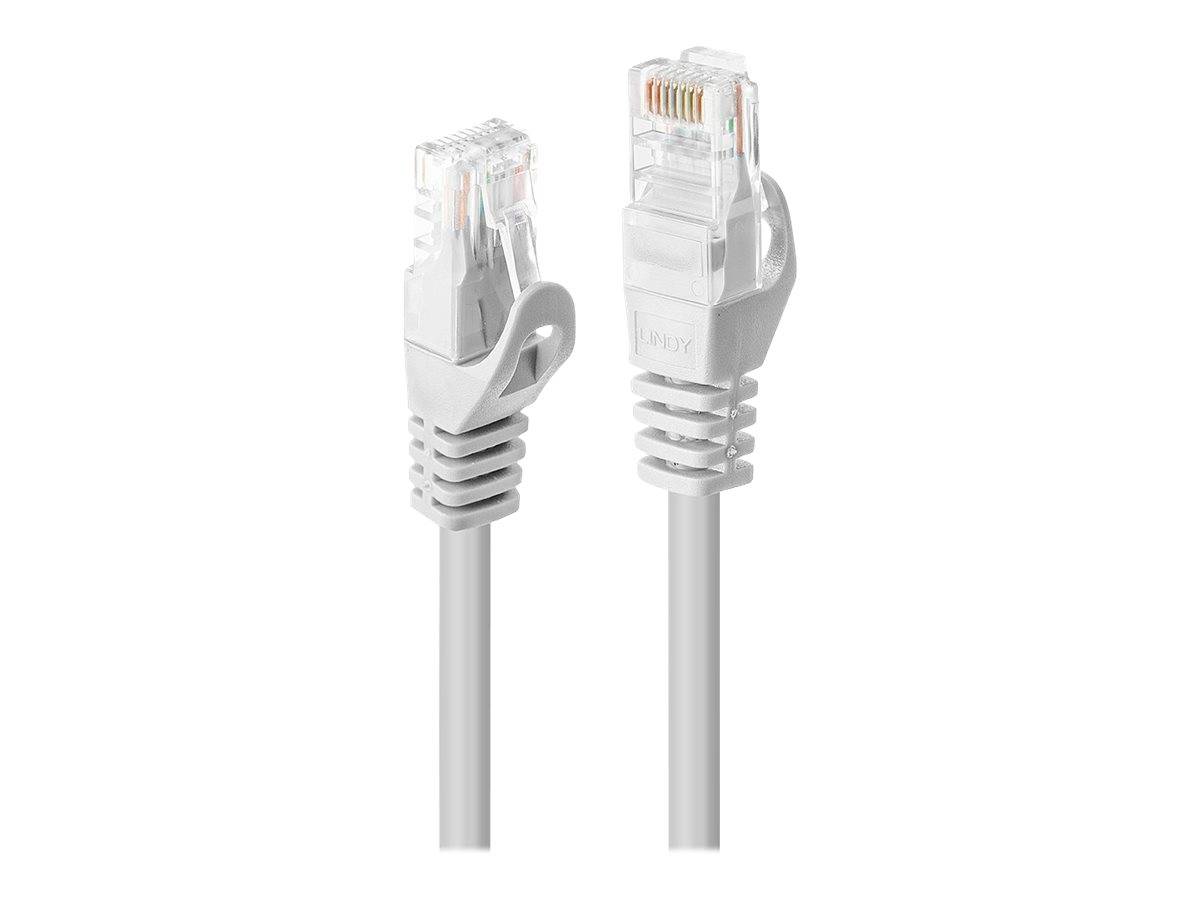 LINDY 48200 RJ45 Netzwerkkabel, Patchkabel CAT 6 U/UTP 0.30 m Weiß mit Rastnasenschutz 1 St.