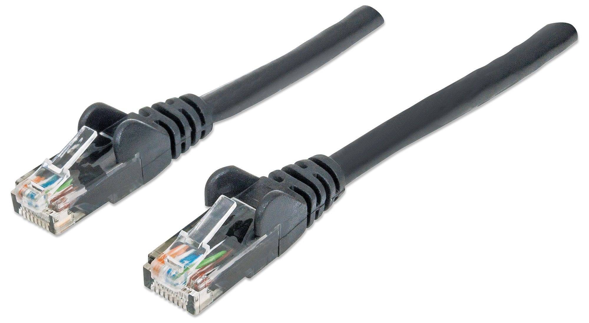 Intellinet 342032 RJ45 Netzwerkkabel, Patchkabel CAT 6 U/UTP 0.50 m Schwarz 1 St.