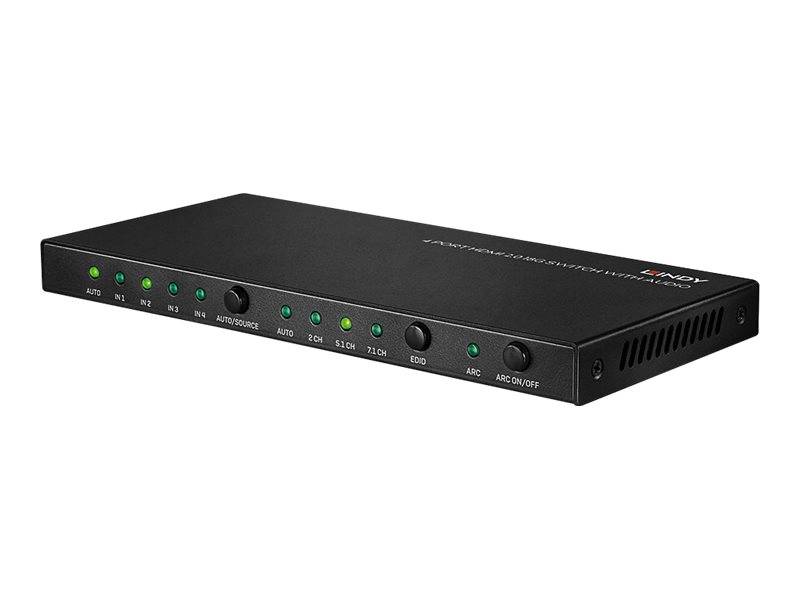 Lindy HDMI 2.0 18G Switch with Audio - Video/Audio-Schalter - 4 x HDMI - Desktop