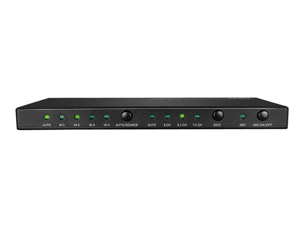 Lindy HDMI 2.0 18G Switch with Audio - Video/Audio-Schalter - 4 x HDMI - Desktop