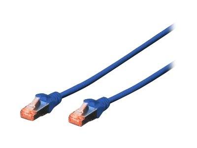 Digitus DK-1644-005/B RJ45 Patchkabel CAT 6 S/FTP 0.50m Blau Halogenfrei, verdrillte Paare, mit Rastnasenschutz, Flammwidrig