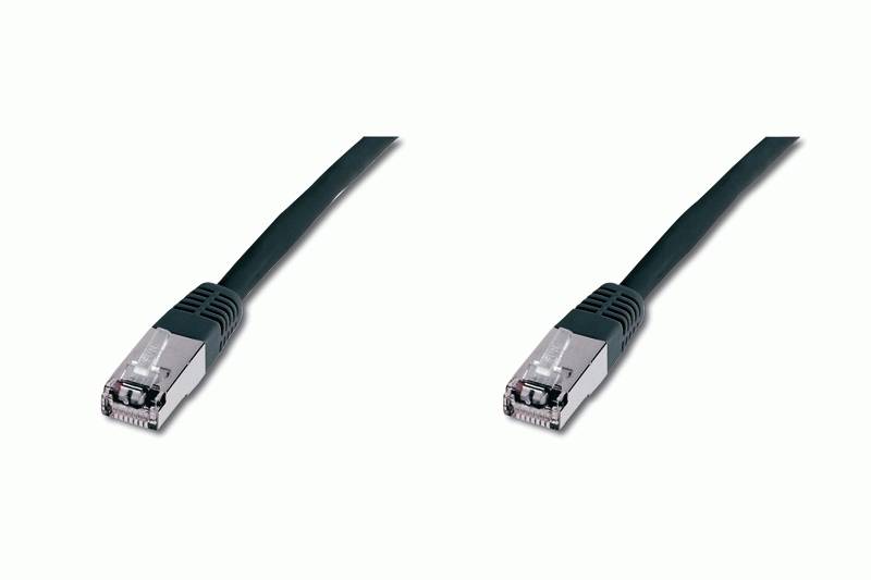 Digitus DK-1531-010/BL RJ45 Netzwerkkabel, Patchkabel CAT 5e SF/UTP 1.00 m Schwarz UL-zertifiziert 1 St.