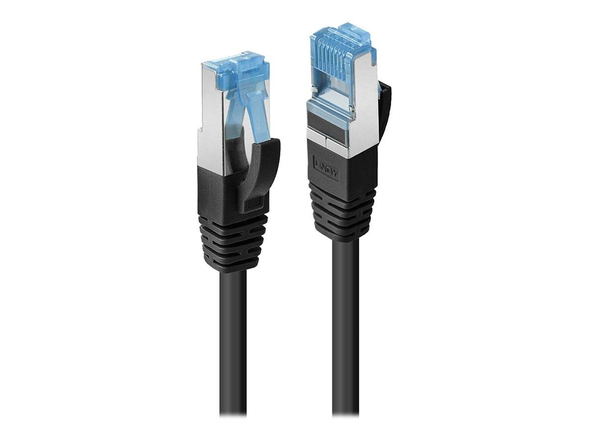 LINDY 47178 RJ45 Netzwerkkabel, Patchkabel CAT 6a S/FTP 1.50 m Schwarz mit Rastnasenschutz 1 St.