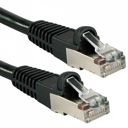 LINDY 47178 RJ45 Netzwerkkabel, Patchkabel CAT 6a S/FTP 1.50 m Schwarz mit Rastnasenschutz 1 St.