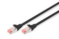 Digitus DK-1644-010/BL RJ45 Netzwerkkabel, Patchkabel CAT 6 S/FTP 1.00 m Schwarz Halogenfrei, verdrillte Paare, mit Rastnasenschutz, Flammwidrig