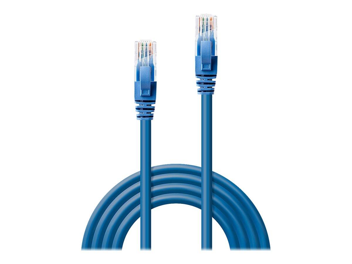 LINDY 48016 RJ45 Netzwerkkabel, Patchkabel CAT 6 U/UTP 0.50 m Blau 1 St.